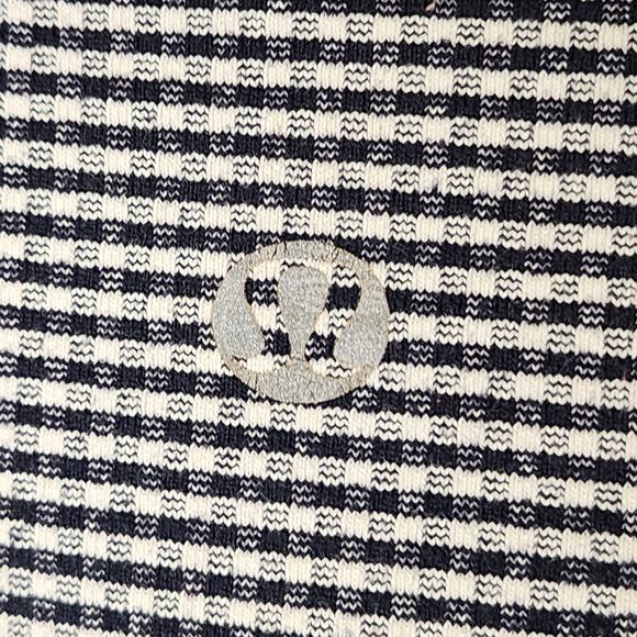 Lululemon Gingham Plaid Wunder Under Crop Navy Blue 4 - Picture 9 of 10